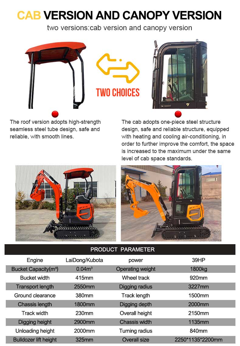 HT18U 미니 굴삭기