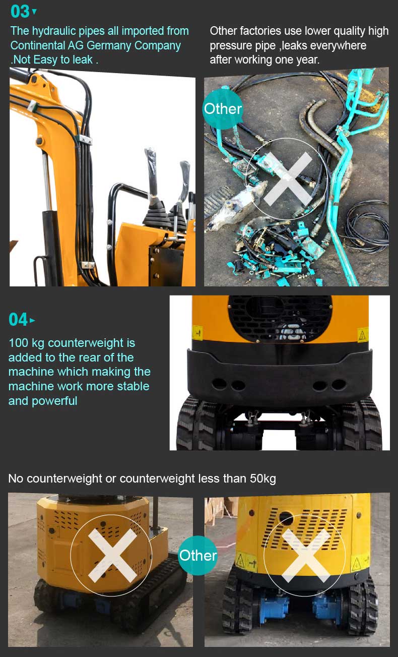 Mini-excavatrice sur chenilles 1T Mini-excavatrice sur chenilles 1T