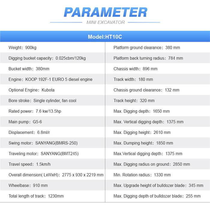 Miniexcavadora HT-10C