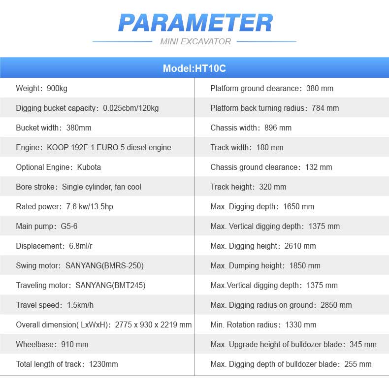 HT10C 1 tonnás minikotró