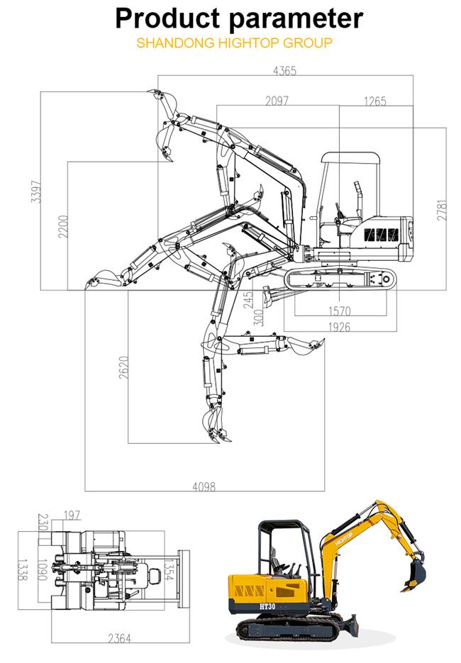 Página de detalles de la excavadora HT30