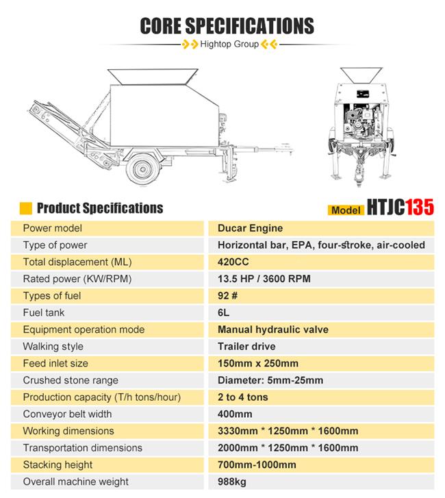 كسارة مقطورة متنقلة HTJC135